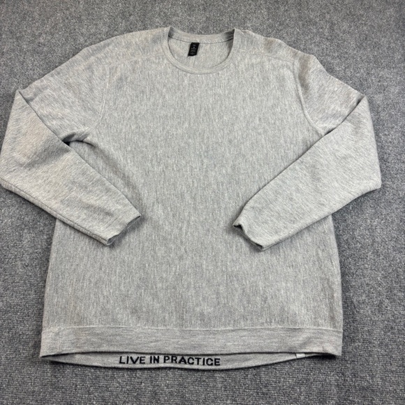 LULULEMON Mens Grey Knit Alpine Air Crew Sweater Merino Wool size: XXL - Picture 1 of 8